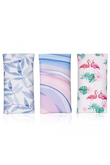 Hifot Étui Lunettes de Soleil 3 pièces, Souple PU Cuir Sac Lunettes, Boitier Lunettes Lecture pour Femme Homme Enfant