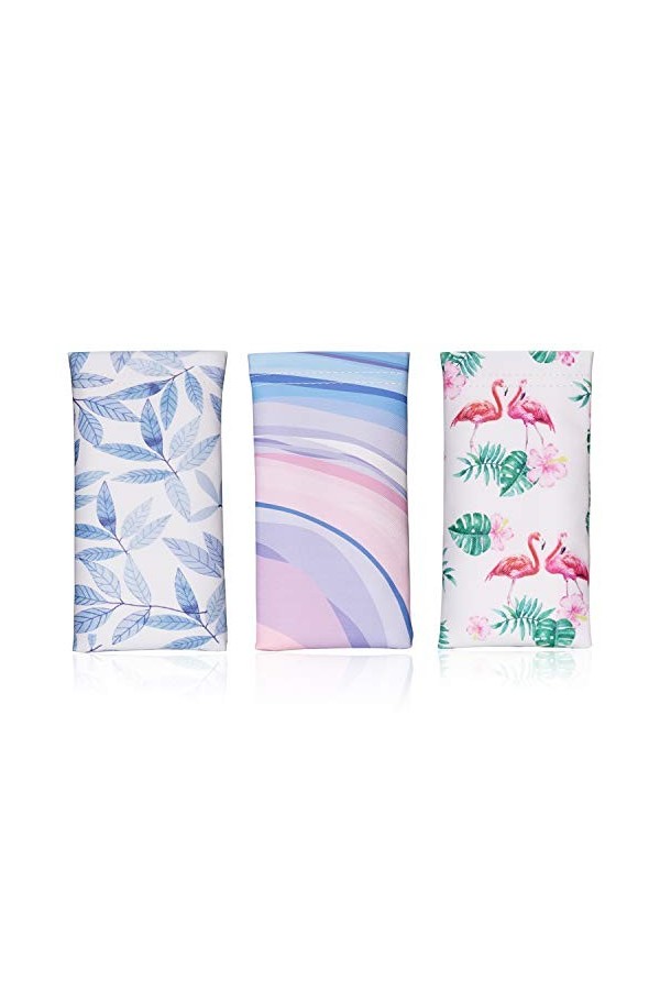 Hifot Étui Lunettes de Soleil 3 pièces, Souple PU Cuir Sac Lunettes, Boitier Lunettes Lecture pour Femme Homme Enfant