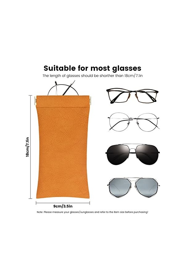 3 pièces Étui pour Lunettes de Soleil,Souple PU Cuir Sac Lunettes de Poche Portable, Boitier Lunettes pour Femme Homme Enfant