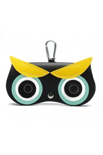 FZSECRIU Etui Lunettes Souple, Yeux de Hibou Etui Lunettes Enfant, Rangement Lunettes, Boite a Lunette,Etui Lunettes Cuir, Po