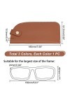 PandaHall 3pcs Étuis à Lunettes Souples, 3 Couleurs PU Étui à Lunettes en Cuir Demi-Slip Lunettes de Soleil Pochette en Cuir 