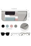 YINLER Lot de 4 étuis à lunettes en cuir synthétique souple pour homme et femme - Anti-rayures noir, gris, bleu clair, rose