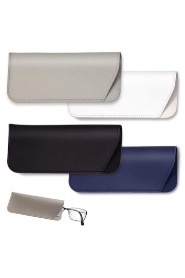 YINLER Lot de 4 étuis à lunettes portables en cuir synthétique souple pour homme et femme, anti-rayures, gris, blanc, noir, b