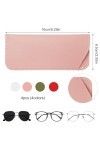 NQEUEPN 4pcs Étuis à Lunettes Souples, 6,5 x 16cm Étui à Lunettes de Soleil Souple Étui à Lunettes de Soleil Pochette Étui&nbsp;à&nbsp;