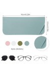 NQEUEPN 4pcs Étuis à Lunettes Souples 6,5 x 16cm, Étui à Lunettes de Soleil Souple Étui à Lunettes de Soleil Pochette Souple 