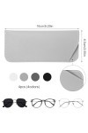 NQEUEPN 4pcs Étuis à Lunettes Souples, 6,5 x 16cm Étui à Lunettes de Soleil Souple Étui à Lunettes de Soleil Pochette Souple 