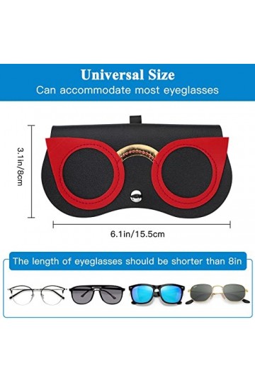 Soleebee Lot de 3 étuis à lunettes en cuir souple et portable pour homme et femme, multicolore, M