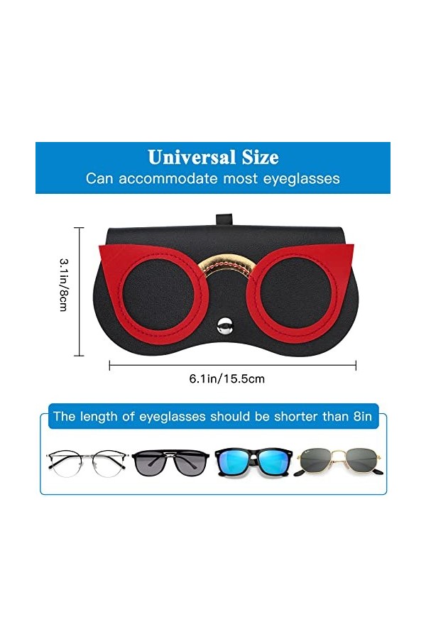 Soleebee Lot de 3 étuis à lunettes en cuir souple et portable pour homme et femme, multicolore, M