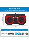 Soleebee Lot de 3 étuis à lunettes en cuir souple et portable pour homme et femme, multicolore, M