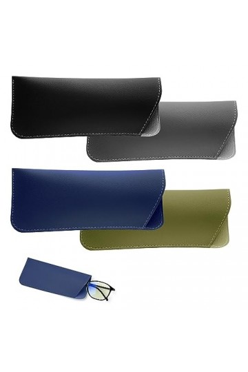 NQEUEPN 4pcs Étuis à Lunettes Souples, 6,5x16cm Étui à Lunettes de Soleil Souple Pochette Souple&nbsp;Étui&nbsp;à&nbsp;Lunettes en Cuir Lune