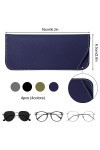 NQEUEPN 4pcs Étuis à Lunettes Souples, 6,5x16cm Étui à Lunettes de Soleil Souple Pochette Souple&nbsp;Étui&nbsp;à&nbsp;Lunettes en Cuir Lune