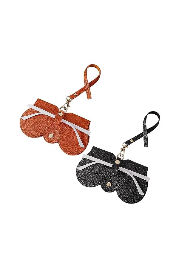XIXKOLYU® Lot de 2 étuis à lunettes de soleil en cuir souple - Protège vos lunettes des rayures - Étui à lunettes de soleil t