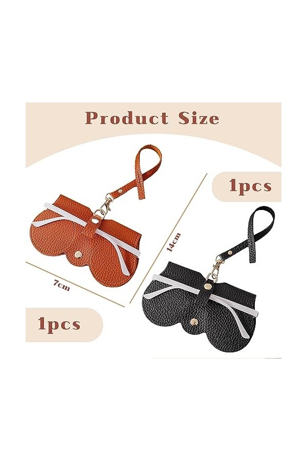 XIXKOLYU® Lot de 2 étuis à lunettes de soleil en cuir souple - Protège vos lunettes des rayures - Étui à lunettes de soleil t