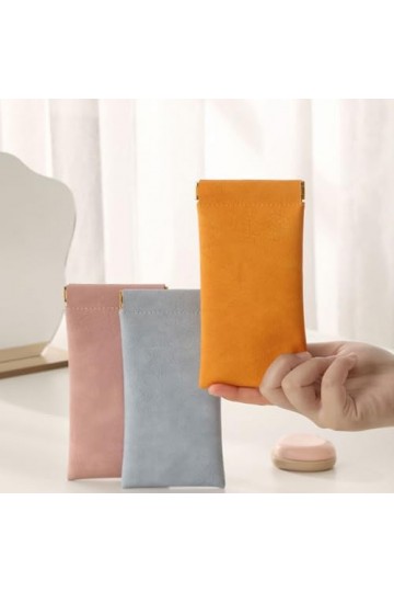 3 Pièces Cuir Boitier Lunettes de Soleil Pochette Étuis à Lunettes Portable Etui à Lunettes de Voyage Etui à Lunettes en Cuir