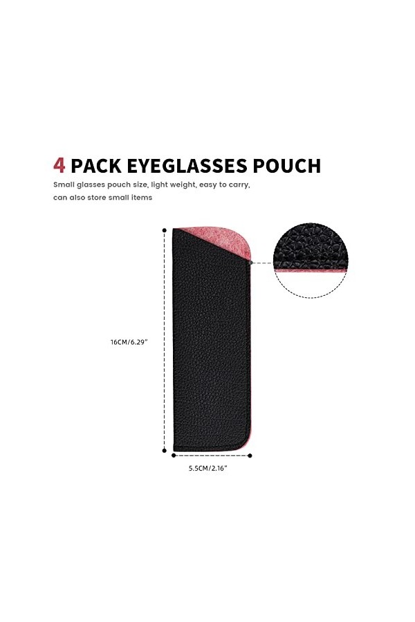 molshine Petite pochette à lunettes en cuir portable, glissement doux dans la manche de lunettes pour femmes hommes lunettes 