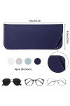 NQEUEPN 4pcs Étuis à Lunettes Souples, 6,5x16cm Étui à Lunettes de Soleil Souple Pochette Souple&nbsp;Étui&nbsp;à&nbsp;Lunettes en Cuir Lune