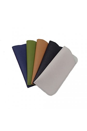 HREDZEO Étui Lunettes Souple, 5 Pièces Étui à Lunettes de Soleil en Cuir Portable sac à Lunettes Souple sac de Rangement Pour