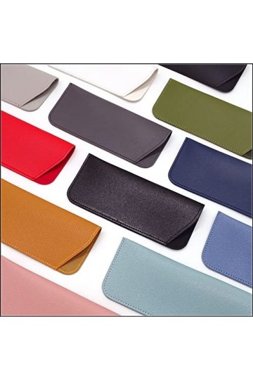 HREDZEO Étui Lunettes Souple, 5 Pièces Étui à Lunettes de Soleil en Cuir Portable sac à Lunettes Souple sac de Rangement Pour