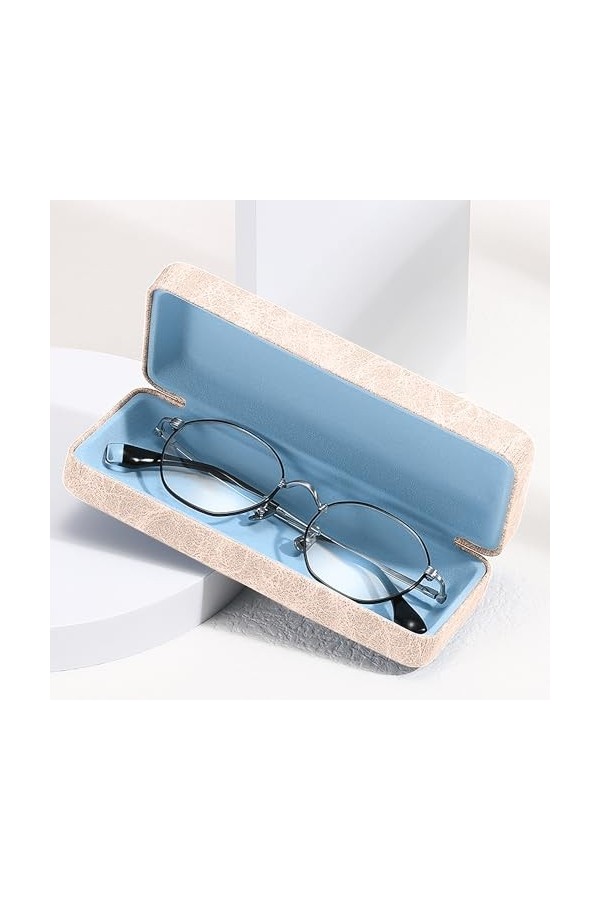 FZSECRIU 4Pcs Etui Lunettes Rigide,Etui a Lunette, Etui Lunettes Cuir, Rangement Lunettes, Porte Lunettes,Boite a Lunette
