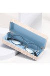 FZSECRIU 4Pcs Etui Lunettes Rigide,Etui a Lunette, Etui Lunettes Cuir, Rangement Lunettes, Porte Lunettes,Boite a Lunette