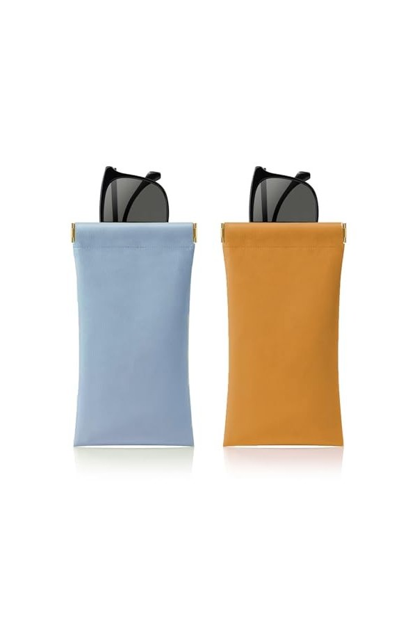 Kireida® Étui à Lunettes de Soleil 2 pièces - Étui à Lunettes en Cuir Anti-Rayures Portable - Convient pour Ranger téléphones