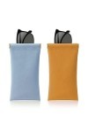 Kireida® Étui à Lunettes de Soleil 2 pièces - Étui à Lunettes en Cuir Anti-Rayures Portable - Convient pour Ranger téléphones
