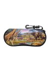 AOOEDM Animaux sauvages étui à lunettes de soleil fermeture éclair Portable étui à lunettes boîte souple avec clip de ceintur