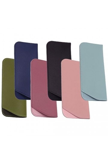 SSRDFU etui lunettes souple - 6pcs Étui à Lunettes en Cuir, Portable Étui à Lunettes de Soleil Souple Pochette en Cuir pour L