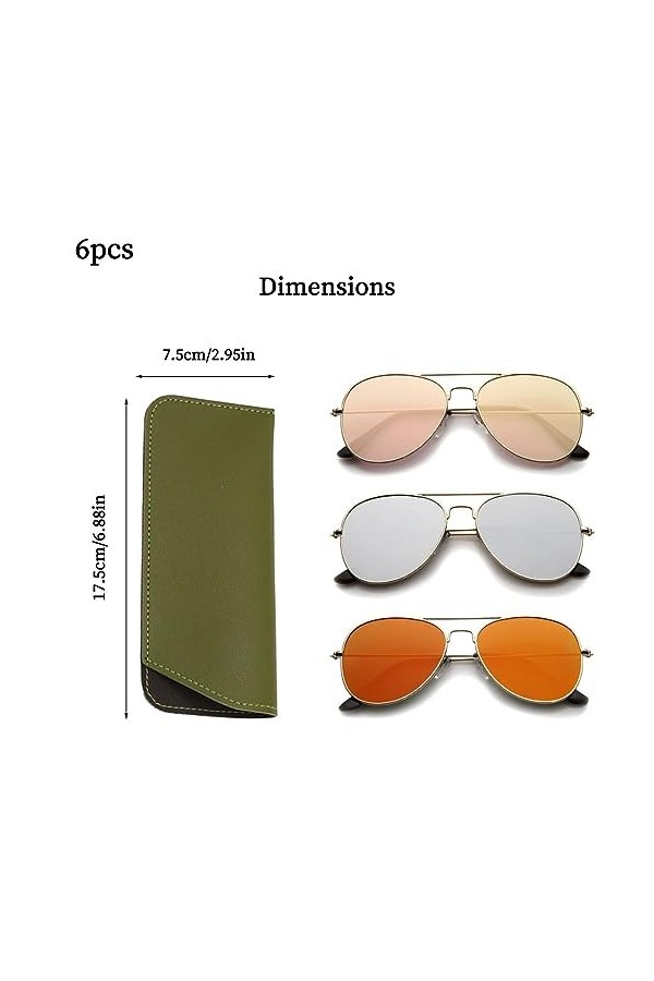 SSRDFU etui lunettes souple - 6pcs Étui à Lunettes en Cuir, Portable Étui à Lunettes de Soleil Souple Pochette en Cuir pour L