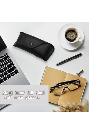 EODKSE 1pcs Étui en cuir pour lunettes, pochette souple en cuir PU pour lunettes de soleil, idéale pour hommes, femmes et enf