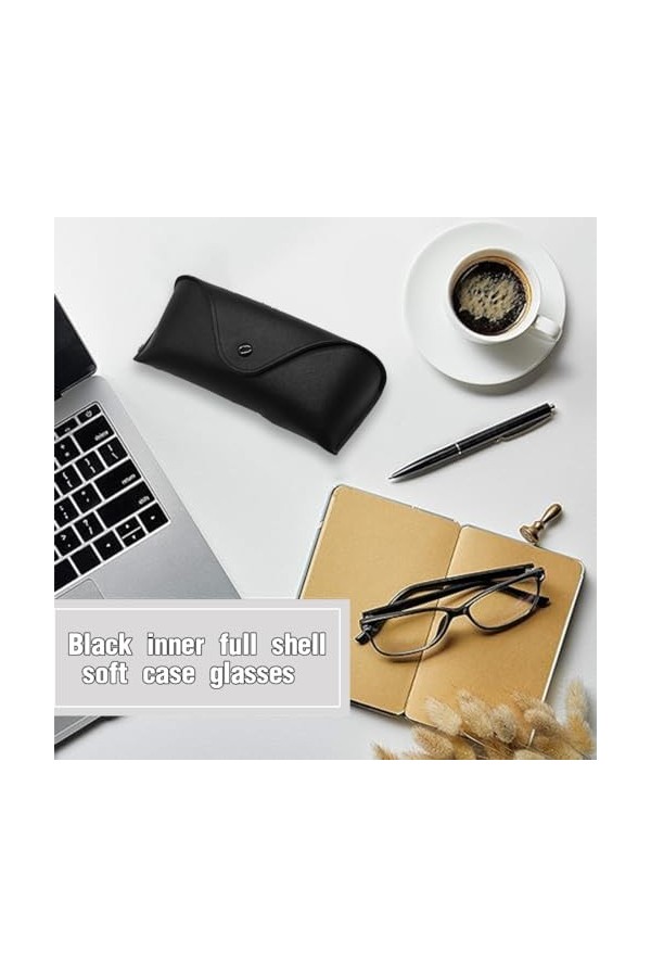 EODKSE 1pcs Étui en cuir pour lunettes, pochette souple en cuir PU pour lunettes de soleil, idéale pour hommes, femmes et enf