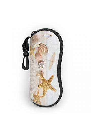 AOOEDM Coquillages étoile de mer sur la plage mode étui à lunettes couverture souple étui à lunettes de soleil étui à lunette