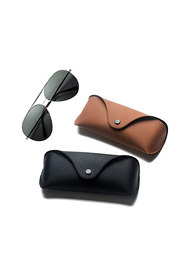 Butyeak Étui lunettes Cuir, Étui à Lunettes de Soleilen Cuir, PU Cuir Poche Sac Souple de Lunettes de Soleil, Étui à lunettes
