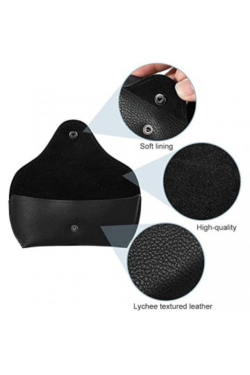 Butyeak Étui lunettes Cuir, Étui à Lunettes de Soleilen Cuir, PU Cuir Poche Sac Souple de Lunettes de Soleil, Étui à lunettes