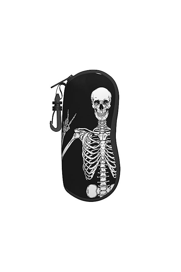 PIXOLE Étui à lunettes unisexe avec imprimé boules de bowling, crâne, taille unique