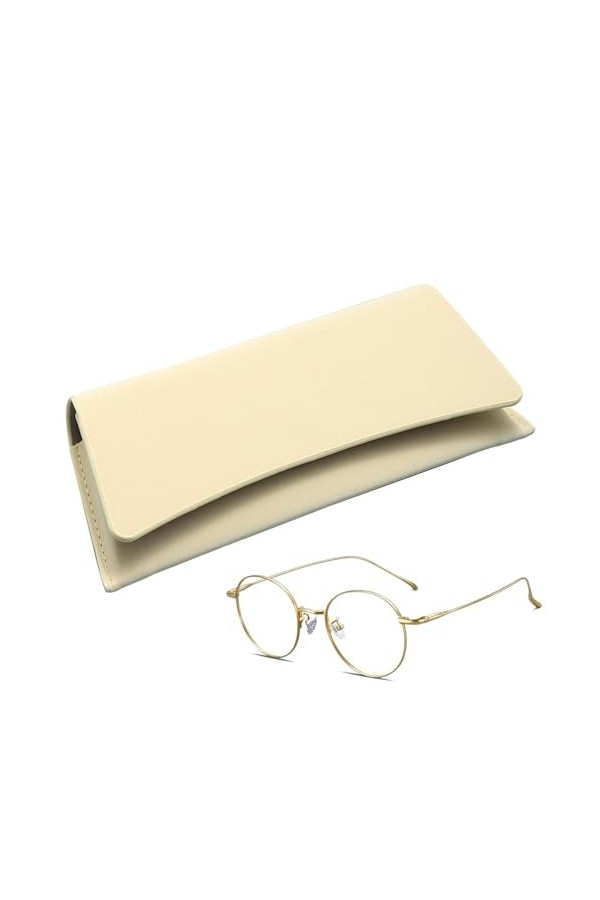 Stronrive Étui à lunettes,Étuis à lunettes en cuir Pochette - Étui à lunettes de soleil en cuir magnétique Portable, étui à l