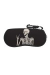CZZYH Étui à lunettes souple portable avec mousqueton et fermeture éclair, étui à lunettes Rock Joy Skull pour homme et femme