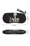 CZZYH Étui à lunettes souple portable avec mousqueton et fermeture éclair, étui à lunettes Rock Joy Skull pour homme et femme