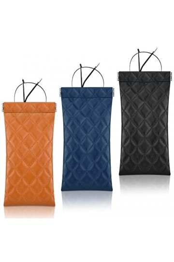 HIFOT Etui Lunettes Souple 3 Pièces, Cuir Etui Lunettes de Soleil Portable de Voyage, PU Mince Pochette Lunettes Etui Lunette