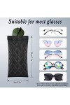 HIFOT Etui Lunettes Souple 3 Pièces, Cuir Etui Lunettes de Soleil Portable de Voyage, PU Mince Pochette Lunettes Etui Lunette