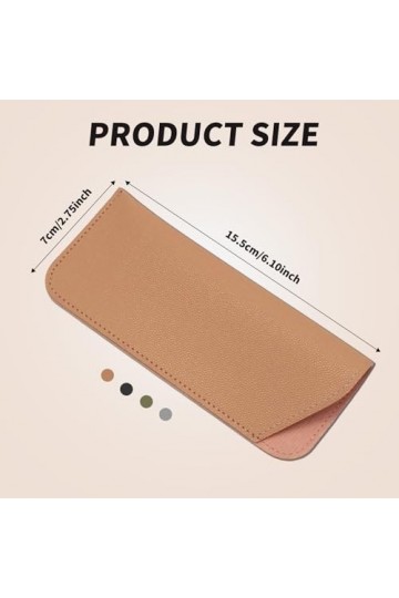 YTOOK Lot de 4 étuis à lunettes souples en cuir synthétique pour homme et femme 7,1 x 17,2 cm, 4 couleurs, multicolore, taill