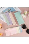 ZEFAN Lot de 5 étuis à lunettes souples avec chiffon de nettoyage - Étui à lunettes de soleil portable pour homme et femme, C