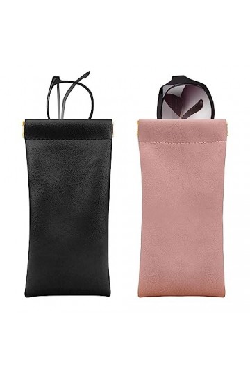 Kireida® Étui à lunettes de soleil 2 pièces - Étui à lunettes portable en cuir anti-rayures - Convient pour ranger téléphone 