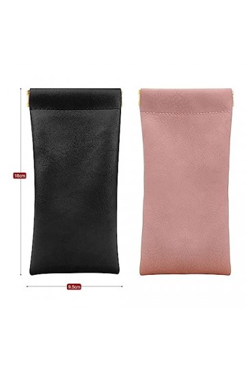 Kireida® Étui à lunettes de soleil 2 pièces - Étui à lunettes portable en cuir anti-rayures - Convient pour ranger téléphone 