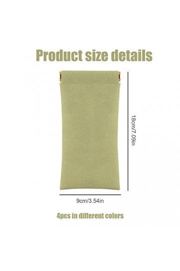 Keruto Lot de 4 étuis à lunettes souples pour homme et femme, étui à lunettes en cuir synthétique souple et étanche, bleu, ta