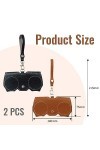 Kinretixia® Lot de 2 étuis à lunettes en cuir souple, protège vos lunettes des rayures et des chocs, étui à lunettes portable