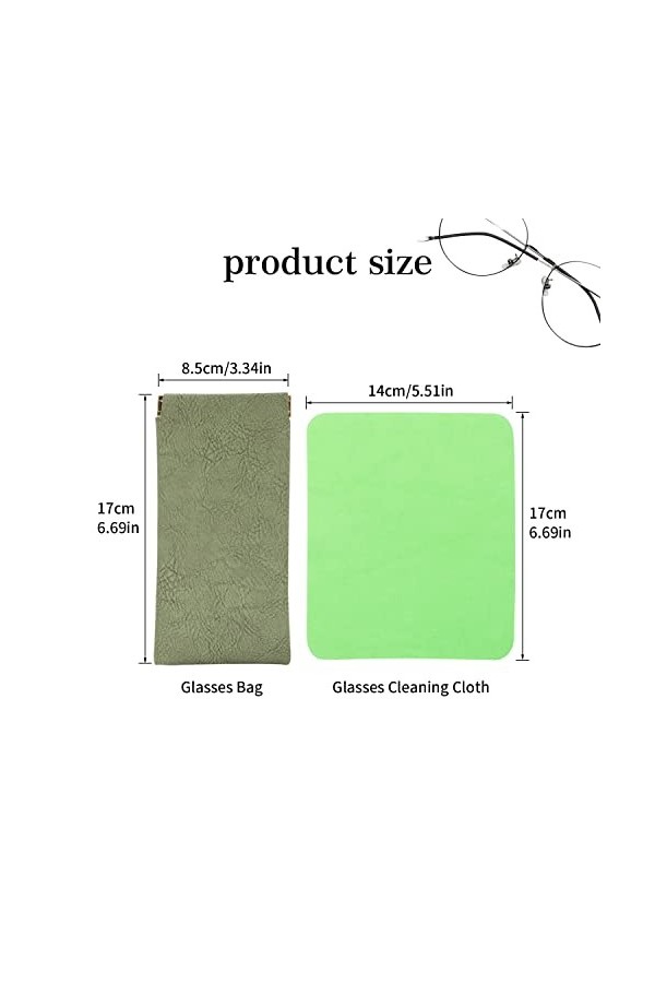 MultiValue 4 étui à Lunettes Souple, Sac à Lunettes en Cuir Avec un Chiffon de Nettoyage Sac de Lunettes Portable étanche Boî