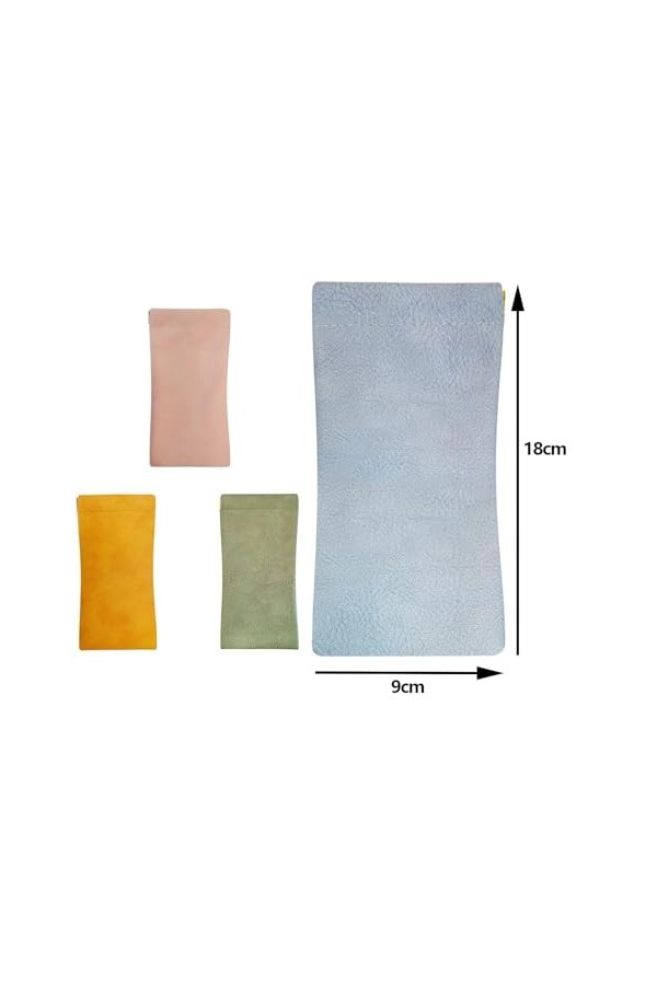 FCSNJH Lot de 4 étuis à lunettes, chiffon à 4 verres, étui à lunettes souple en cuir synthétique souple, étui à lunettes soup