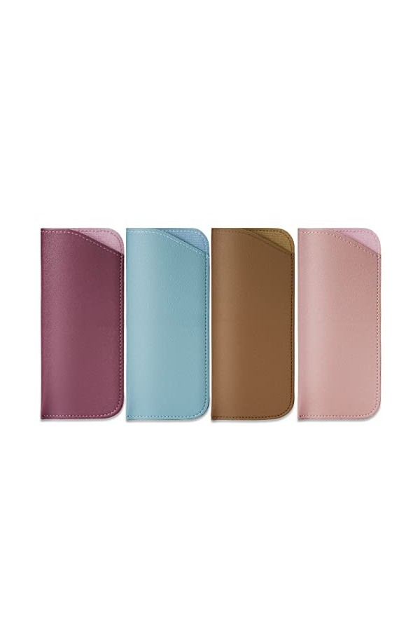 molshine Étui à lunettes de soleil en cuir portable, pochette souple pour lunettes, étui à lunettes pour lunettes pliantes, p