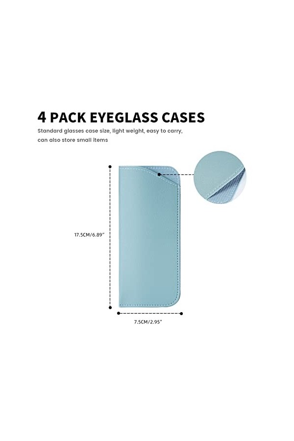 molshine Étui à lunettes de soleil en cuir portable, pochette souple pour lunettes, étui à lunettes pour lunettes pliantes, p